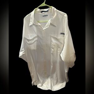 Men's Columbia PFG Tamiami Short Sleeve Shirt White Vented Size 2xl